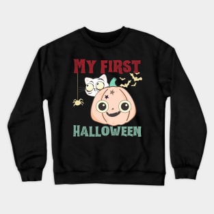 My first Halloween cat, pumpkin Crewneck Sweatshirt